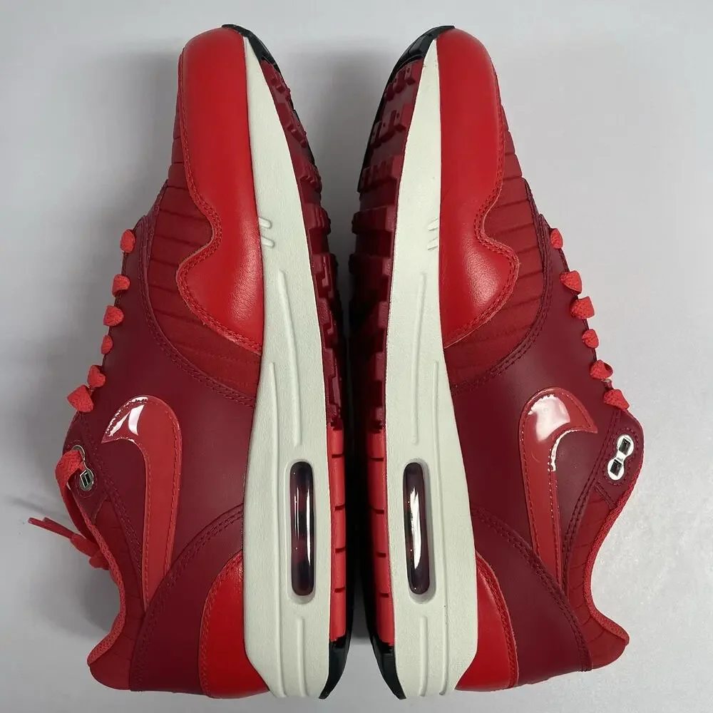 Nike Air Max 1 Gym Red Crimson HQ3607 687 Size 12 White Low Top Sneaker Summer